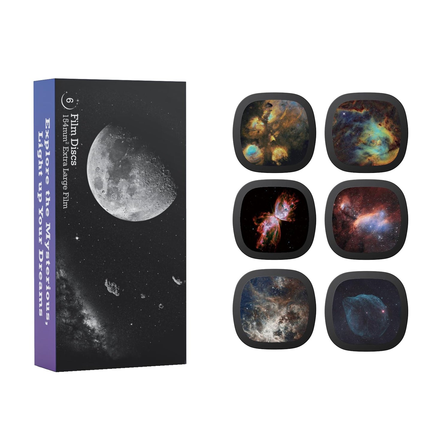 Realistic Discs for Ainael Meteor and Galaxy Projector - 5K Ultra HD Slides for Home Planetarium, 6-Disc Set Without Projector (Nebula 1)