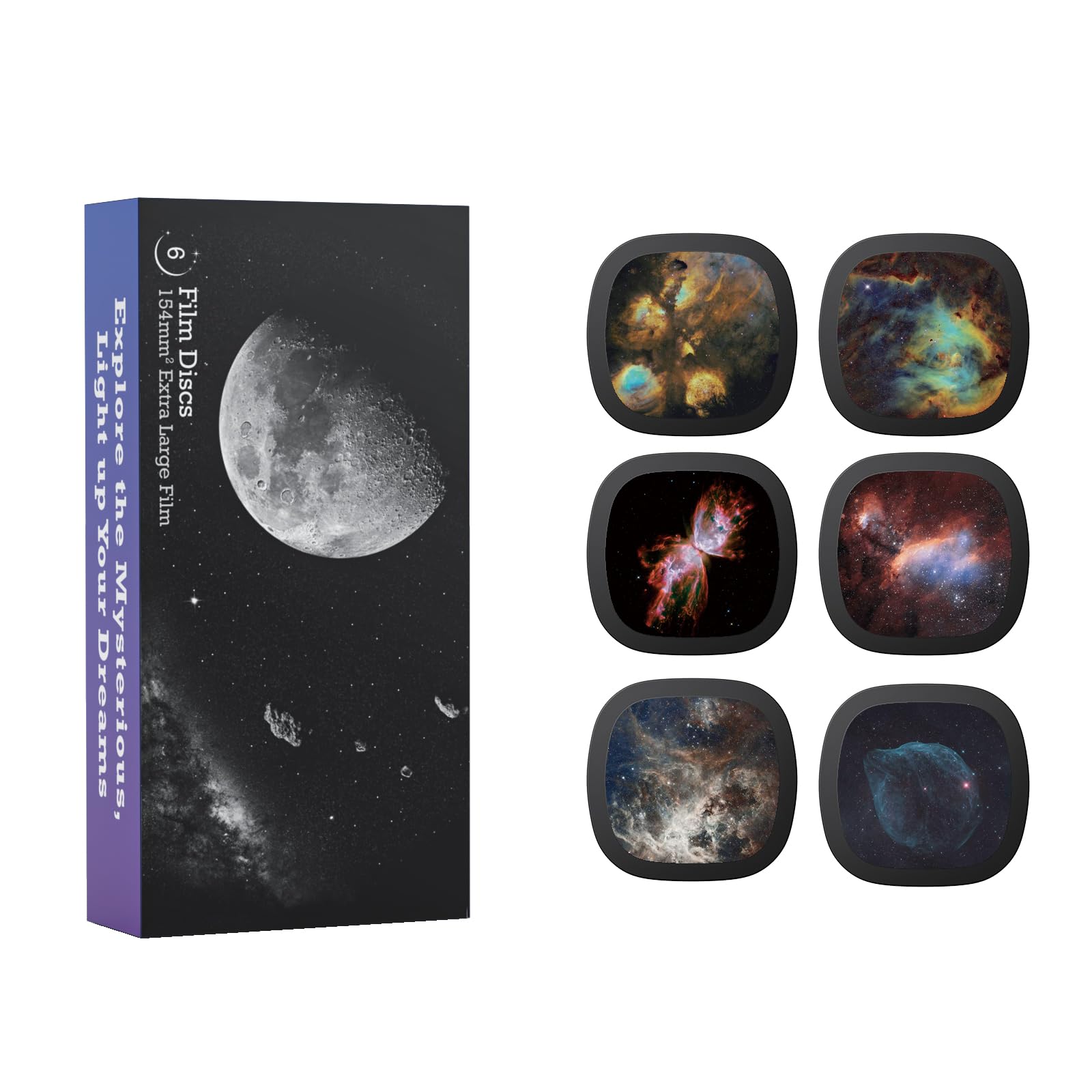 Realistic Discs for Ainael Meteor and Galaxy Projector - 5K Ultra HD Slides for Home Planetarium, 6-Disc Set Without Projector (Nebula 1)