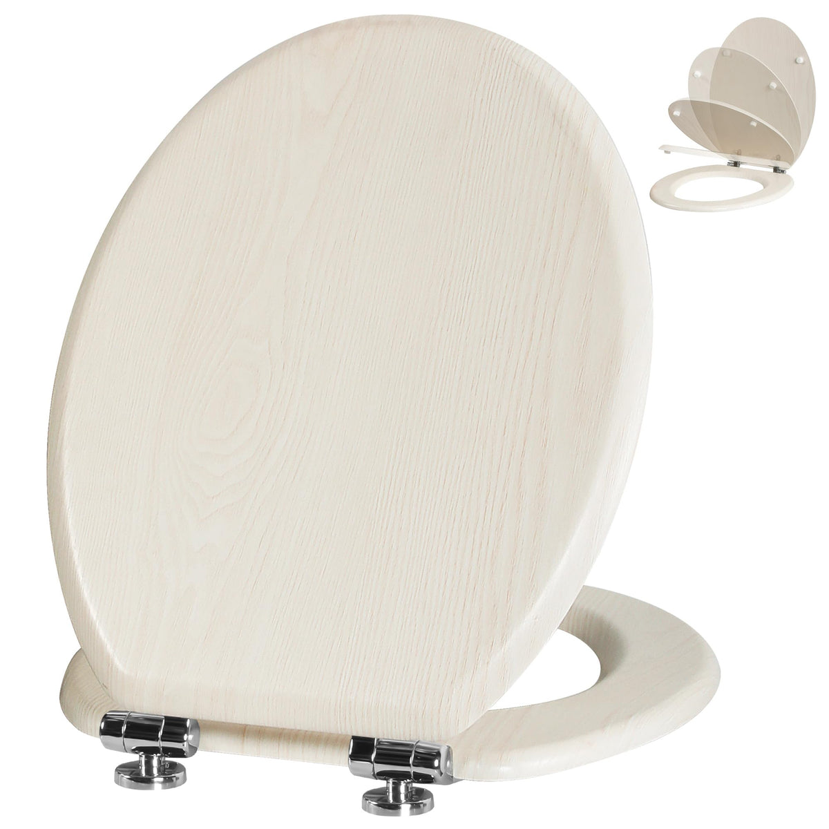 Colac WC Angel Shield Oval Lemn Inchidere Silentioasa 43x37 cm