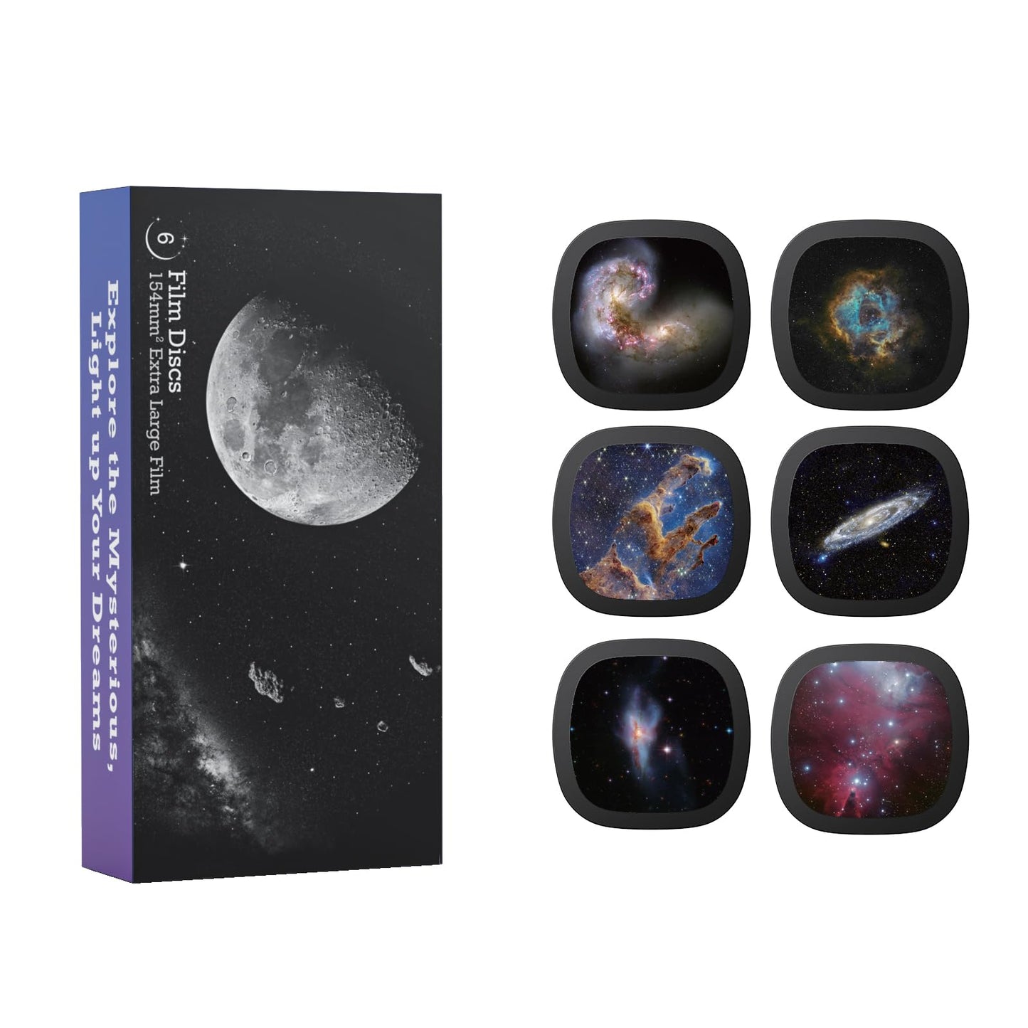 Realistic Discs for Ainael Meteor and Galaxy Projector - 5K Ultra HD Slides for Home Planetarium, 6-Disc Set Without Projector (Nebula 1)