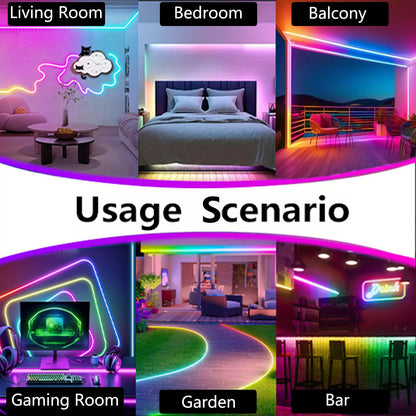 Banda LED Bvokon RGBIC Neon Rope Lights 20M Bluetooth App Remote