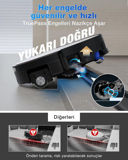 Aspirator robot ECOVACS X11 OmniCyclone cu mop si tehnologie BLAST, negru-maro