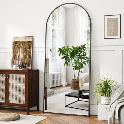 Oglinda Koonmi Arched 30x67 cm, cadru metalic, montaj perete