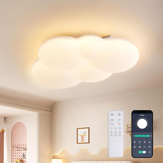 YUEEU PE soveværelse lampe børneværelse lampe loft LED loftslampe børneværelse 40 cm sky loftslampe børnelampe, dæmpbar sky lampe med fjernbetjening, loftslamper til børn, babyværelse