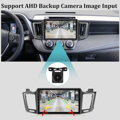 [2G+64G] Car Radio for Toyota RAV4 2013-2019 - 10.1 inch Touchscreen Android 13 Stereo - Wireless Carplay & Android Auto/Mirror Link/EQ/WiFi/GPS/SWC + AHD Backup Camera + Mic
