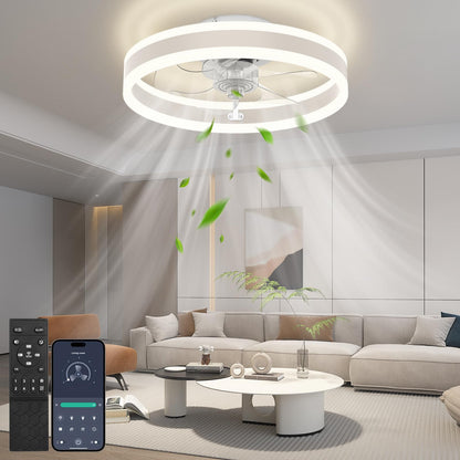 Lampa tavan Nalezuns cu ventilator LED 48W 6 viteze 40 cm