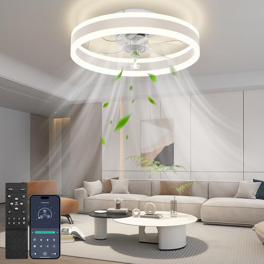 Lampa tavan Nalezuns cu ventilator LED 48W 6 viteze 40 cm
