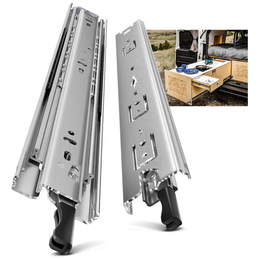 Glisiere sertar AOLISHENG 750mm cu blocare 60 kg, montaj lateral