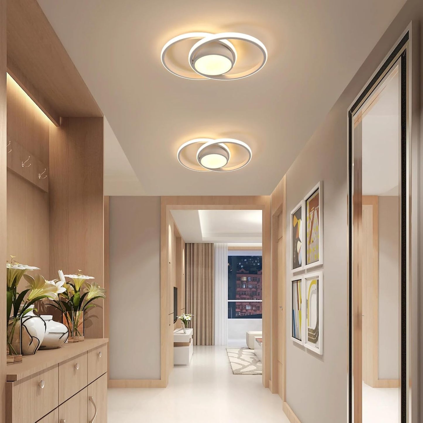 DELIPOP Ceiling Light LED Dimmable with Remote Control / App, 40 W Modern Ceiling Light Round White LED Lamp for Bedroom, Living Room, Kitchen, Dining Room