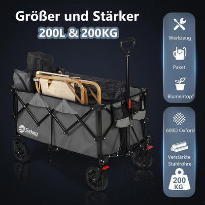 Carucior pliabil Sekey XXL Plus 200 L, 200 kg, roti off-road