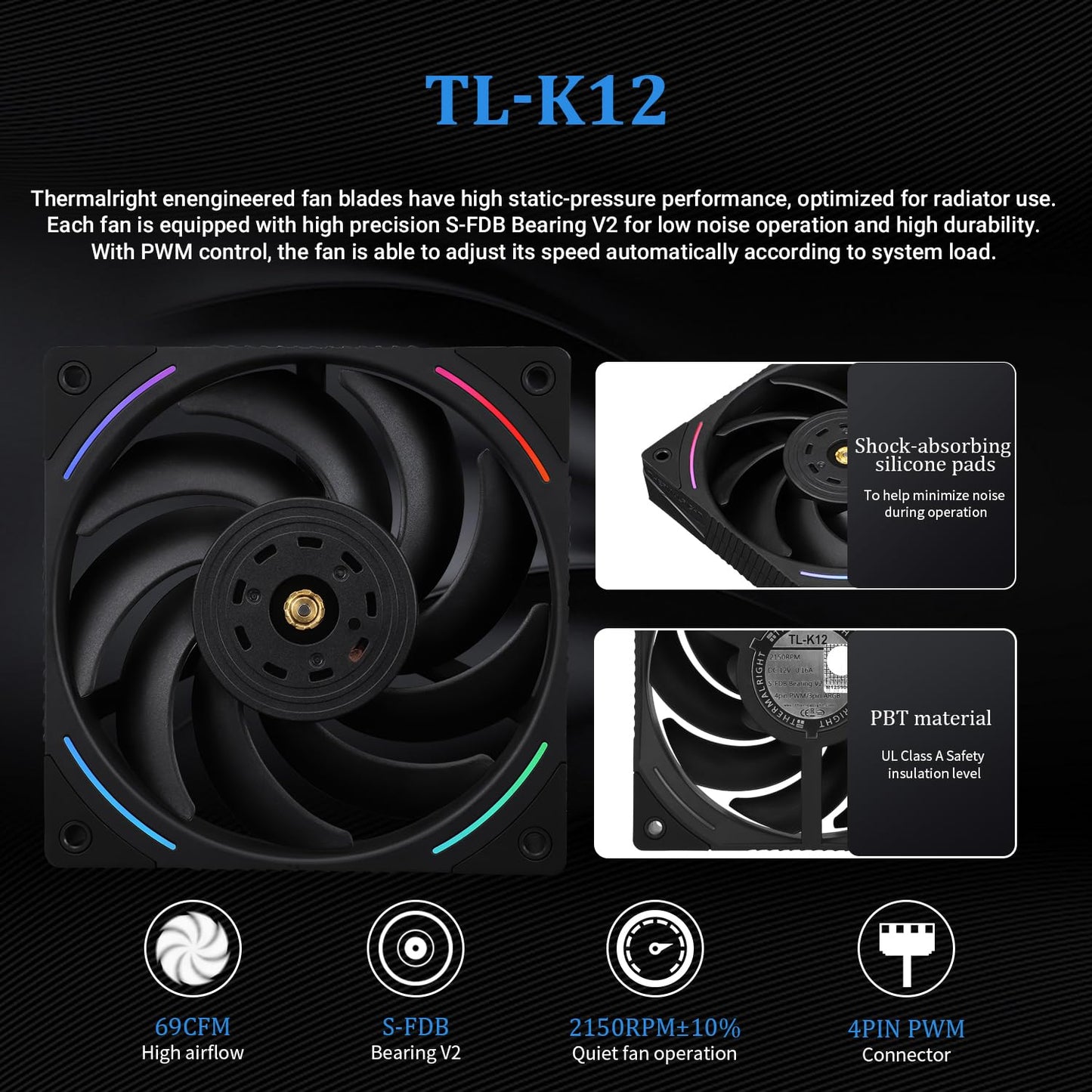 Thermalright Elite Vision 360 ARGB BLACK AIO CPU Liquid Cooler,IPS LCD Screen with 320 * 320 Resolution,for AM4/AM5/Intel LGA1700/1851,’2.73 inch’Magnet-Absorbent LCD Screen for Images,PC Cooling