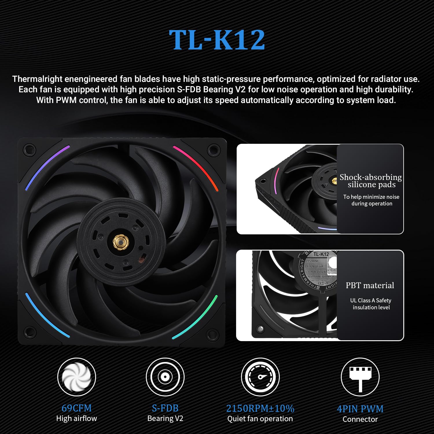 Thermalright Elite Vision 360 ARGB BLACK AIO CPU Liquid Cooler,IPS LCD Screen with 320 * 320 Resolution,for AM4/AM5/Intel LGA1700/1851,’2.73 inch’Magnet-Absorbent LCD Screen for Images,PC Cooling