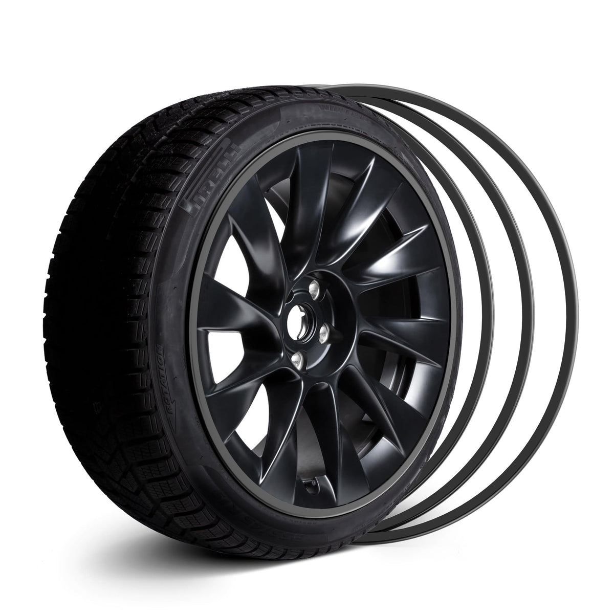 Protectii janta EVOOOR 17 Inch Black aliaj, set 4 bucati