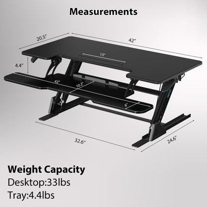 Birou reglabil BONTEC Standing Desk Converter 42 inch, negru