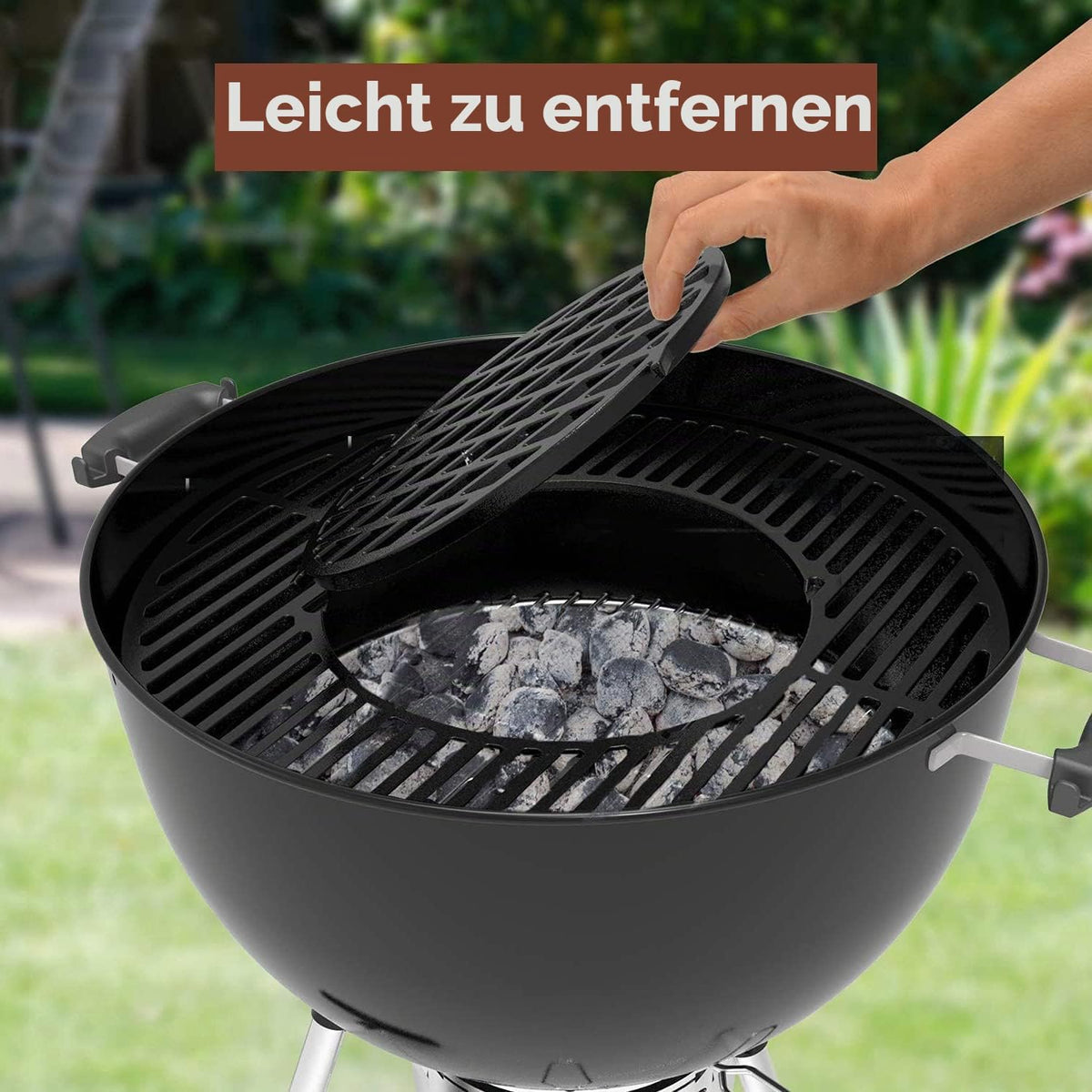 Gratar de gatit GFTIME din fonta pentru gratare Weber pe carbune de 57 cm
