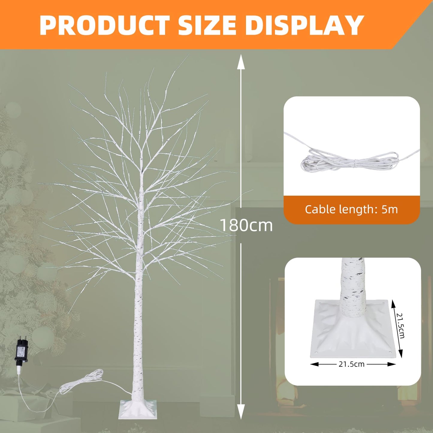 Decor luminos CCLIFE CushHom 180 cm 200 LED IP44 alb cald