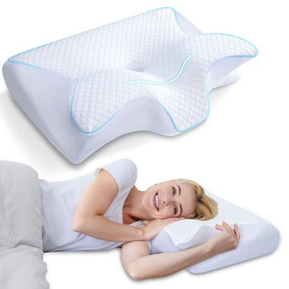 Perna ergonomica cervicala 2-in-1 HOMCA, spuma memorie, suport gat