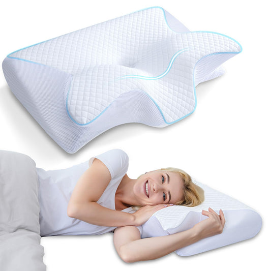 Perna ergonomica cervicala 2-in-1 HOMCA, spuma memorie, suport gat