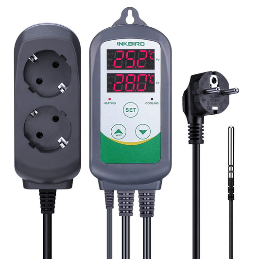 Inkbird Termostat Digital Wireless ITC-308-WiFi, Control Temperatura pentru Incalzire si Racire, WiFi si Aplicatie Mobila