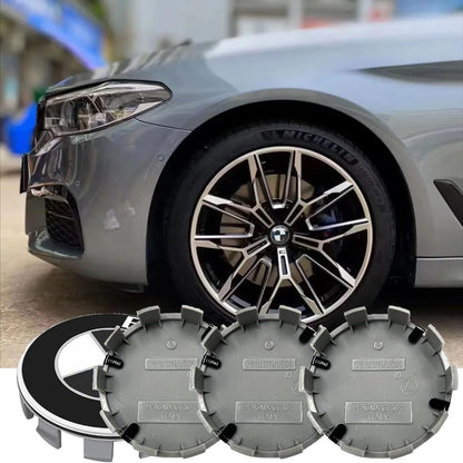 Capace butuc roti BMW 68mm negru ABS aluminiu 4 buc