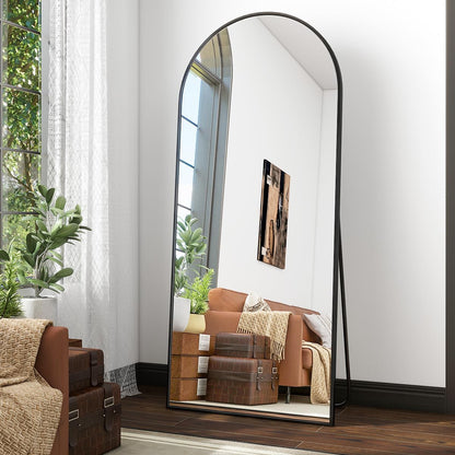 Oglinda Koonmi Arched 30x67 cm, cadru metalic, montaj perete