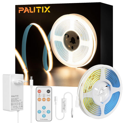 Banda LED PAUTIX COB 5 m 3000K 24V RF Remote CRI93+ Dimmabila