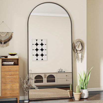 Oglinda de podea Koonmi cu arc, 171 x 76 cm, neagra