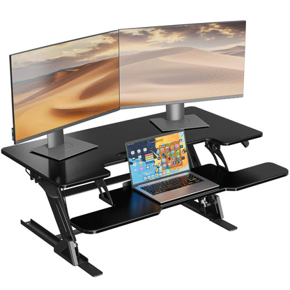 Birou reglabil BONTEC Standing Desk Converter 42 inch, negru