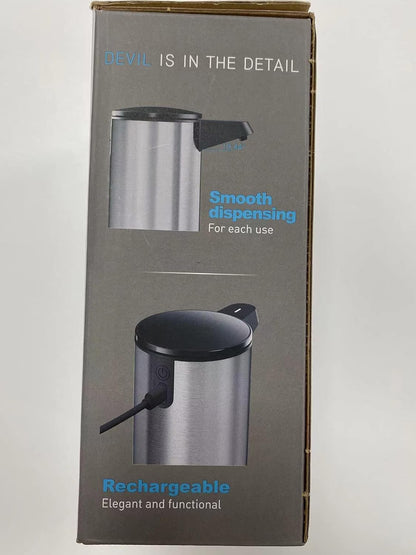 AIKE AK1333 280ml/9.5oz Automatic Soap Dispenser USB Rechargeable, Stainless Steel Soap Dispenser, Touchless Hand Soap Dispenser Liquid for Bathroom and Kitchen Matte Black