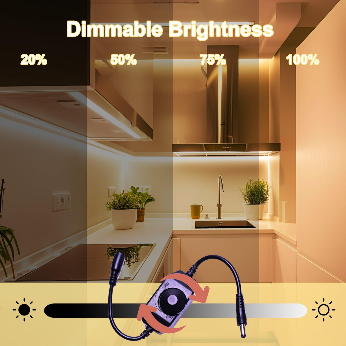 Banda LED ACELUMO COB 3M 3000K Dimmabila cu Telecomanda 24W