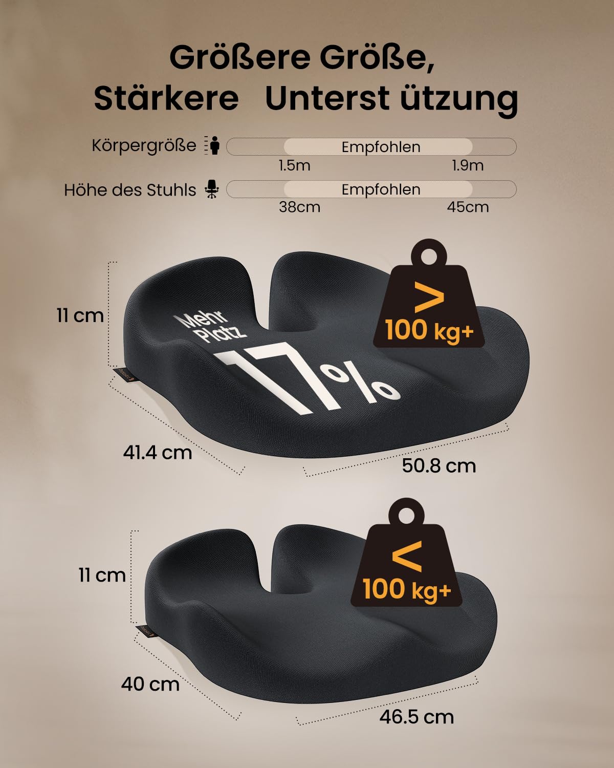 Perna sezut ProtoArc SC Butterfly Memory Foam XL ergonomica neagra