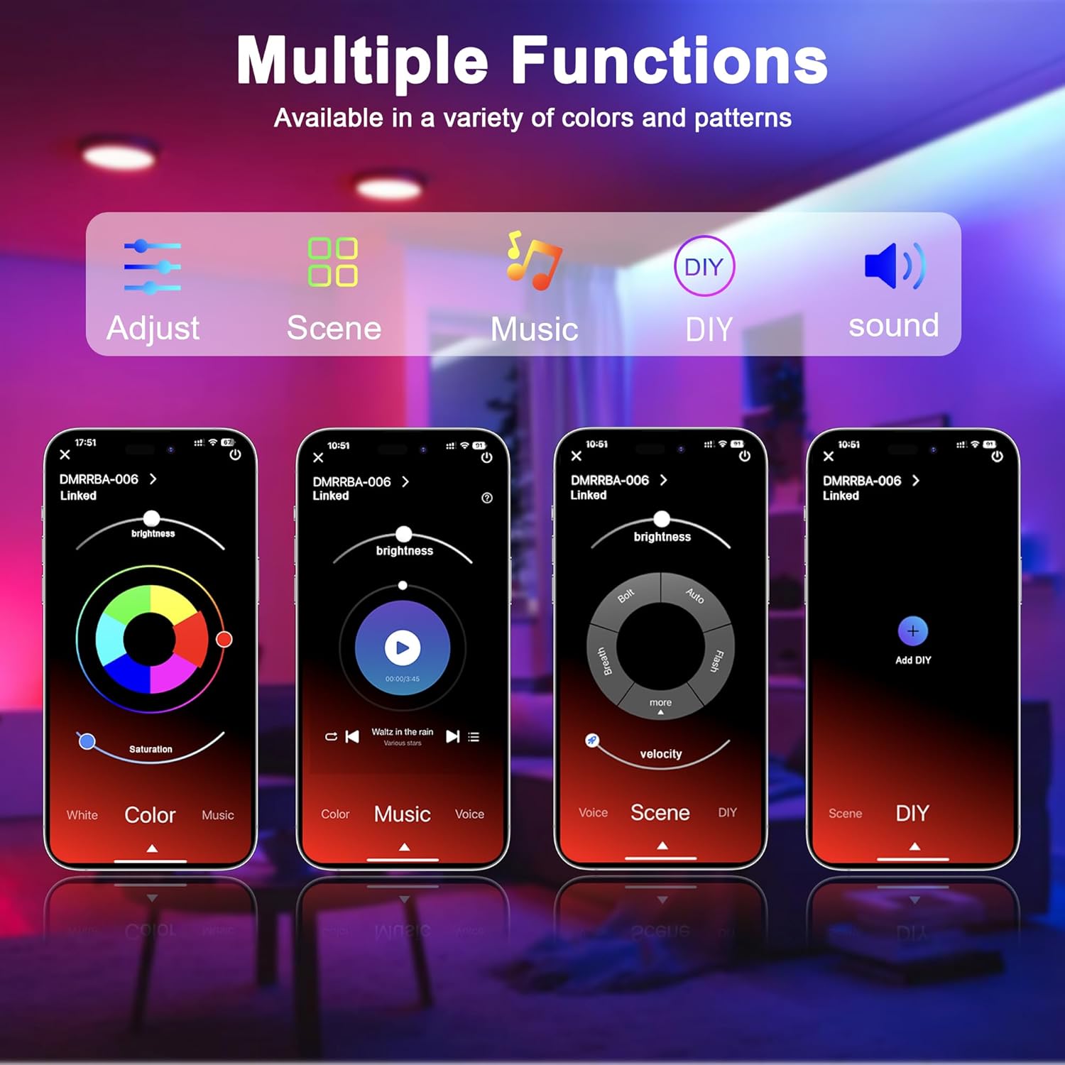 Mexllex 10m RGB Neon LED Strip with App Control, Music Sync, IP67 Waterproof for Indoor and Outdoor Use