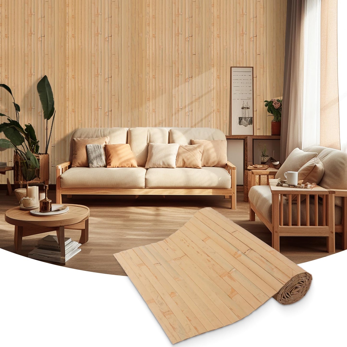 Panou perete Bamboo Wall Panel 1.2x2.4m bambus natural