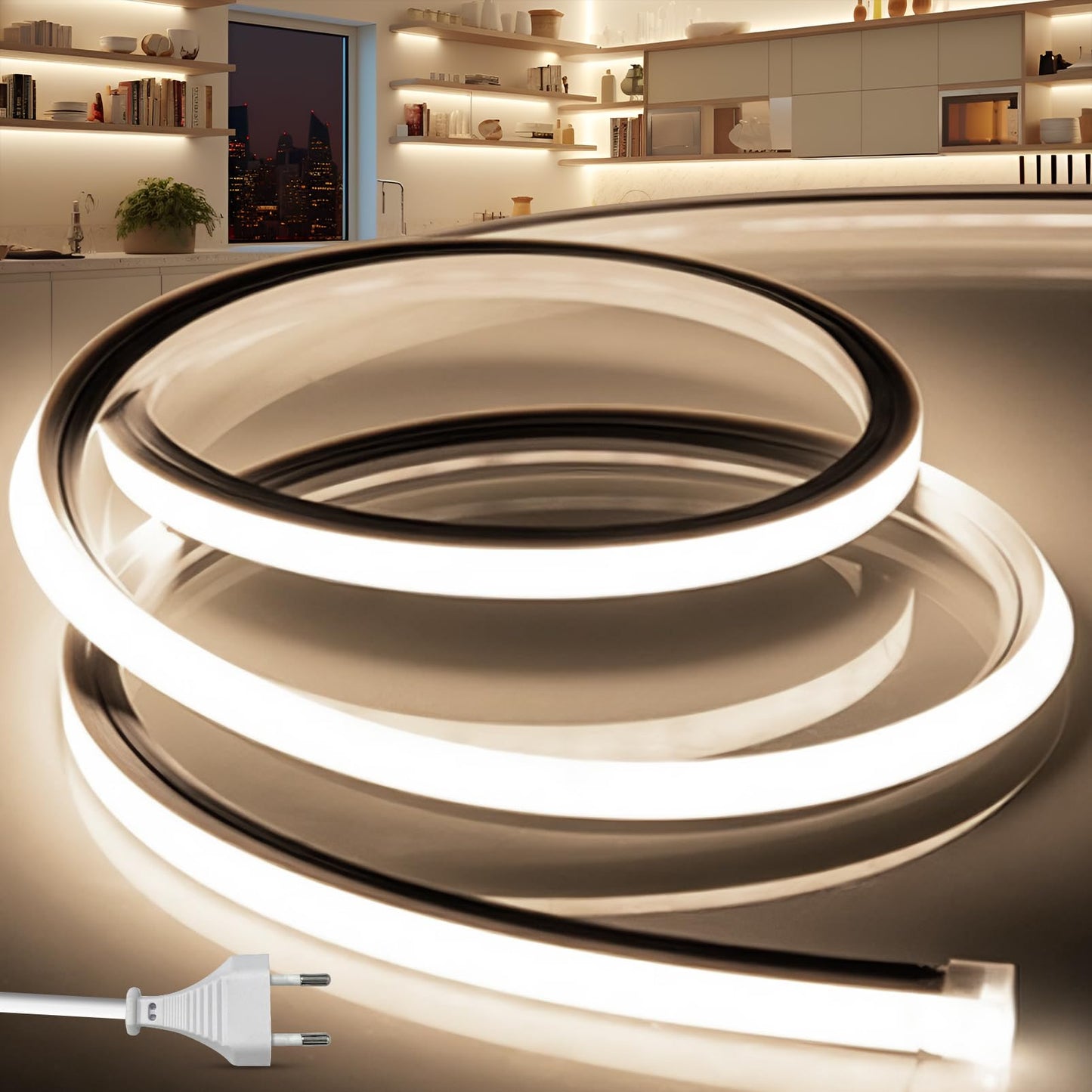 Banda LED BRIMETI 10 m RGBIC Neon IP65 cu control app si telecomanda