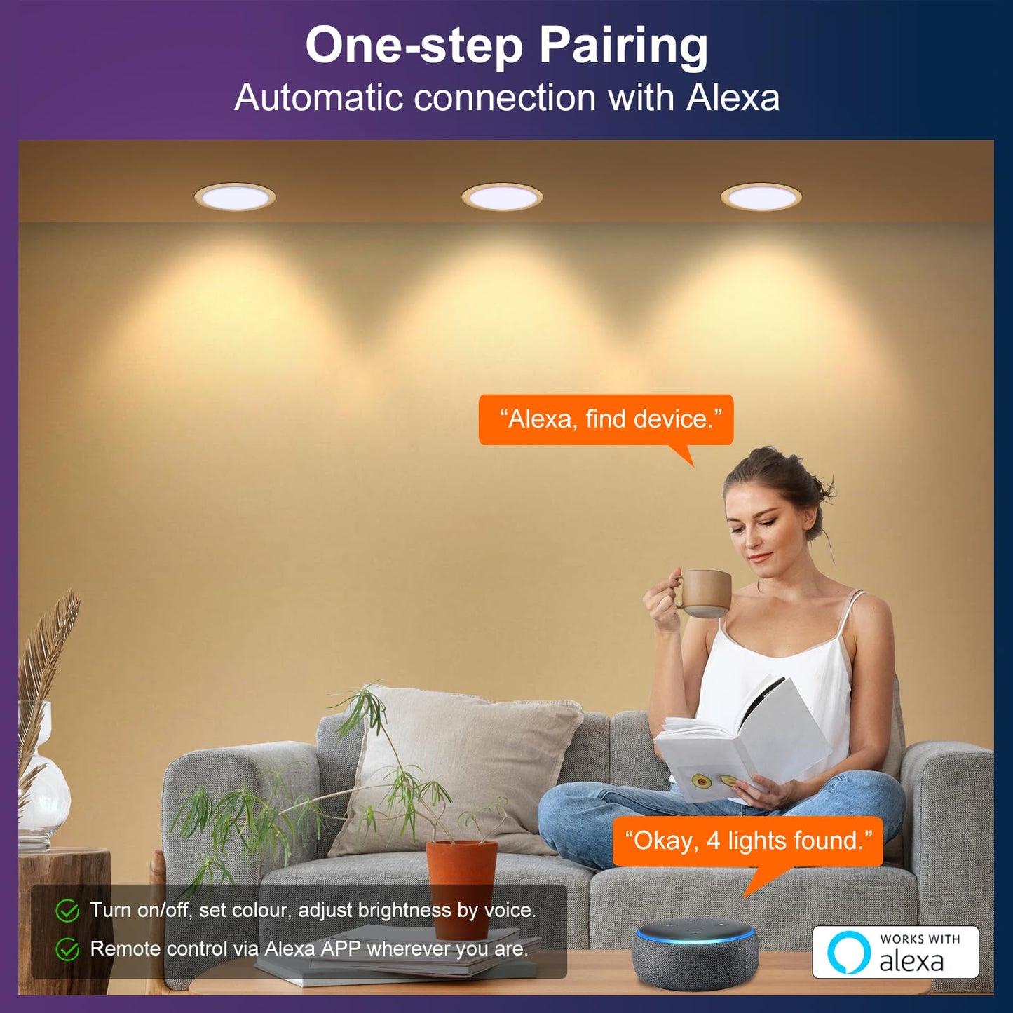 Spot LED DUSKTEC RGB Alexa 10W 1000 lm Bluetooth APP