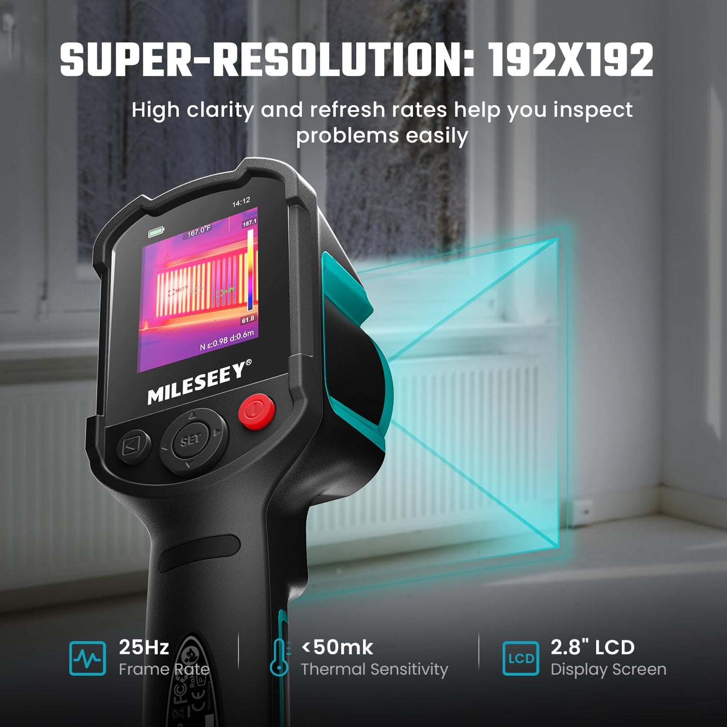 Camera termica MiLESEEY TR10 192x192, 25 Hz, 8GB, 8 ore