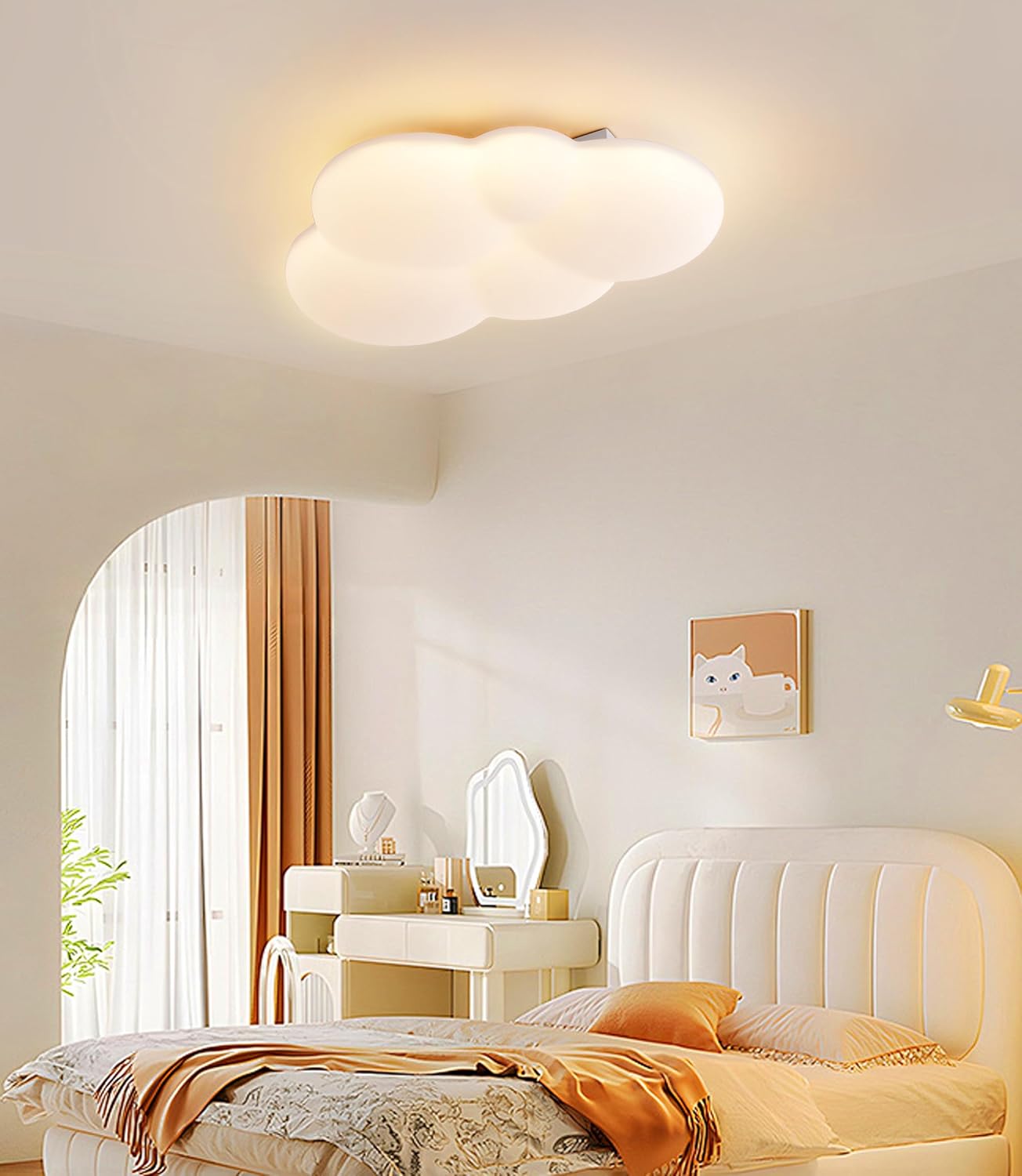 YUEEU PE soveværelse lampe børneværelse lampe loft LED loftslampe børneværelse 40 cm sky loftslampe børnelampe, dæmpbar sky lampe med fjernbetjening, loftslamper til børn, babyværelse