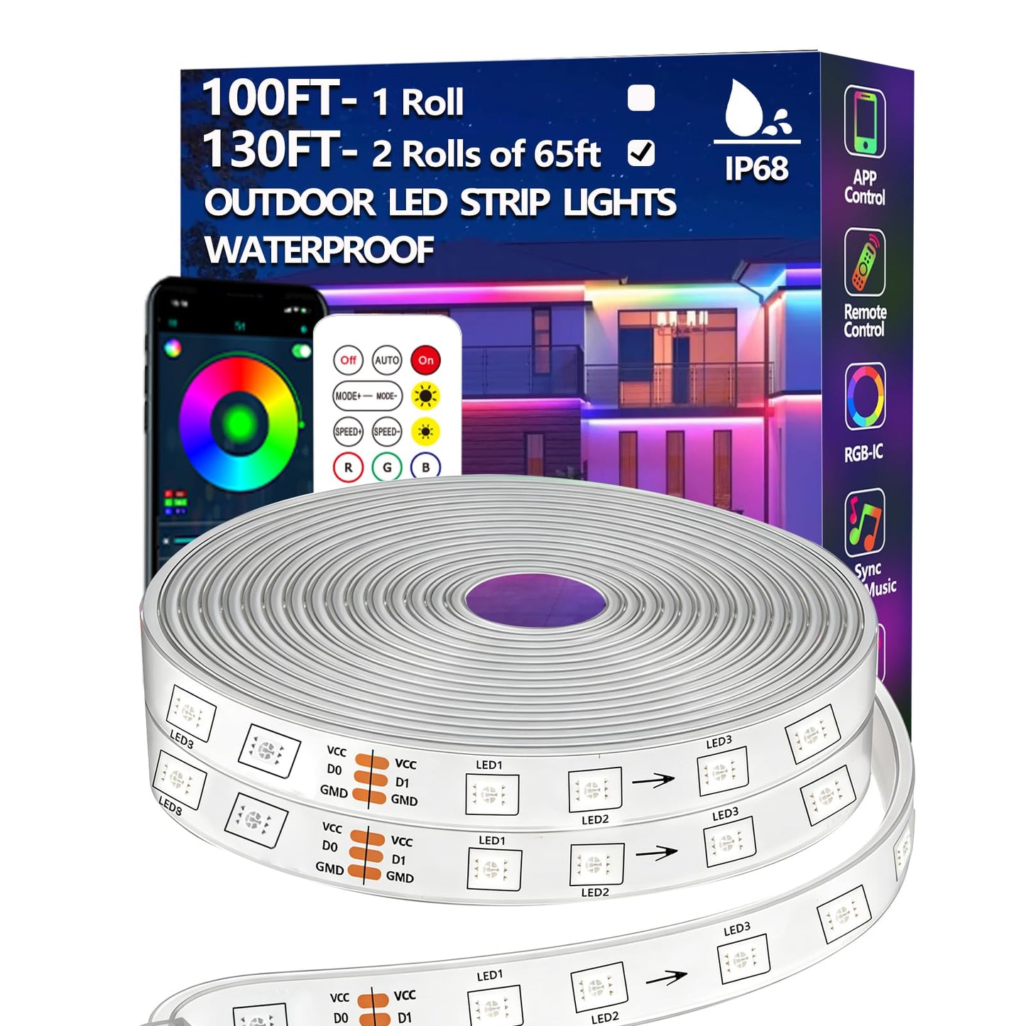 Banda LED Outdoor Magic Lantern 20 M IP68 RGB Bluetooth 24V