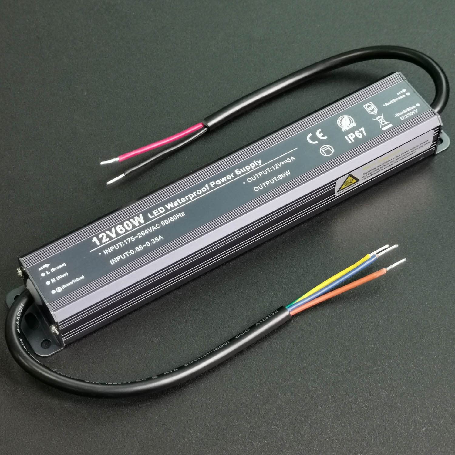 Alinana LED Transformer 24 V 300 W, IP67 Waterproof Transformer 230 V to 24 V, 24 V Power Supply 300 W for LED Strip Lamps, Transformer 24 V 0-12.5 A