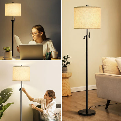 Lampa de podea Black 140-168 cm E27 LED 9W 3 temperaturi