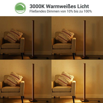 Lampa de podea EDISHINE Wooden 18W LED dimmabila 3000K greige