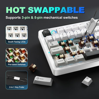 Tastatura mecanica YUNZII AL98 QMKVIA wireless 8000mAh RGB