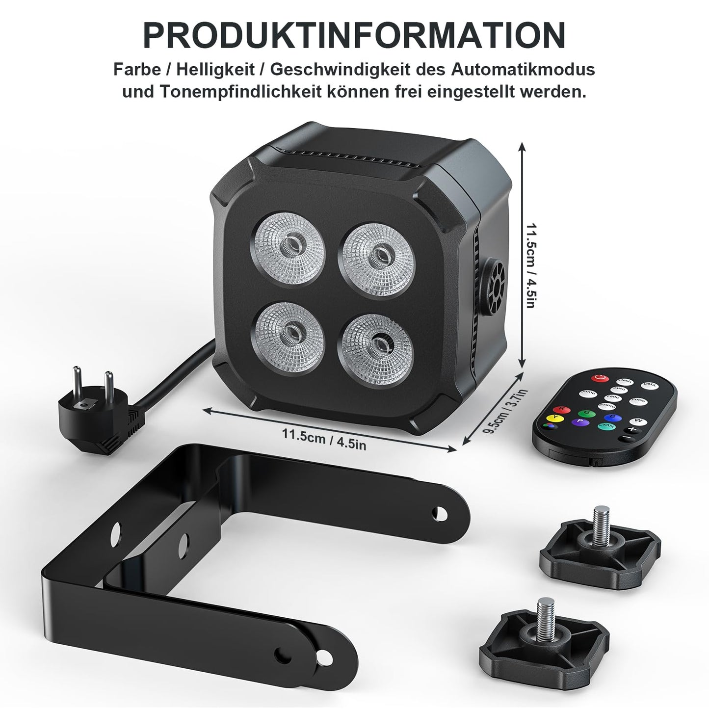Proiector LED RGBW 4 buc DMX 40W cu telecomanda si moduri multiple