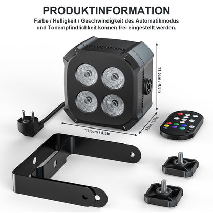 Proiector LED RGBW 4 buc DMX 40W cu telecomanda si moduri multiple
