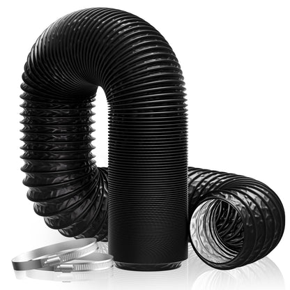 Hon&Guan Diameter 100 mm Exhaust Hose, 5 m PVC Aluminium Pipe, Flex Hose, Exhaust Pipe with 2 Hose Clamps, Stainless Steel, Mobile Air Conditioning, Dryer, Exhaust Fan, Extractor Hood, Ventilation