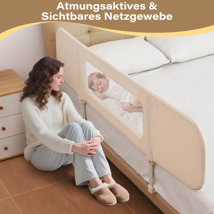Protectie pat BabyAlly TA12-G 2 in 1 pliabila 185 cm crem