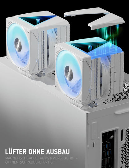 upHere UE2 Elite TC8C CPU Cooler ARGB 120 mm, Dual Tower with 8 Heatpipes, TDP 280W, Processor Fan for AM5/AM4/AM3 Intel 1851/1700/115x/1200, Quiet PC Cooler