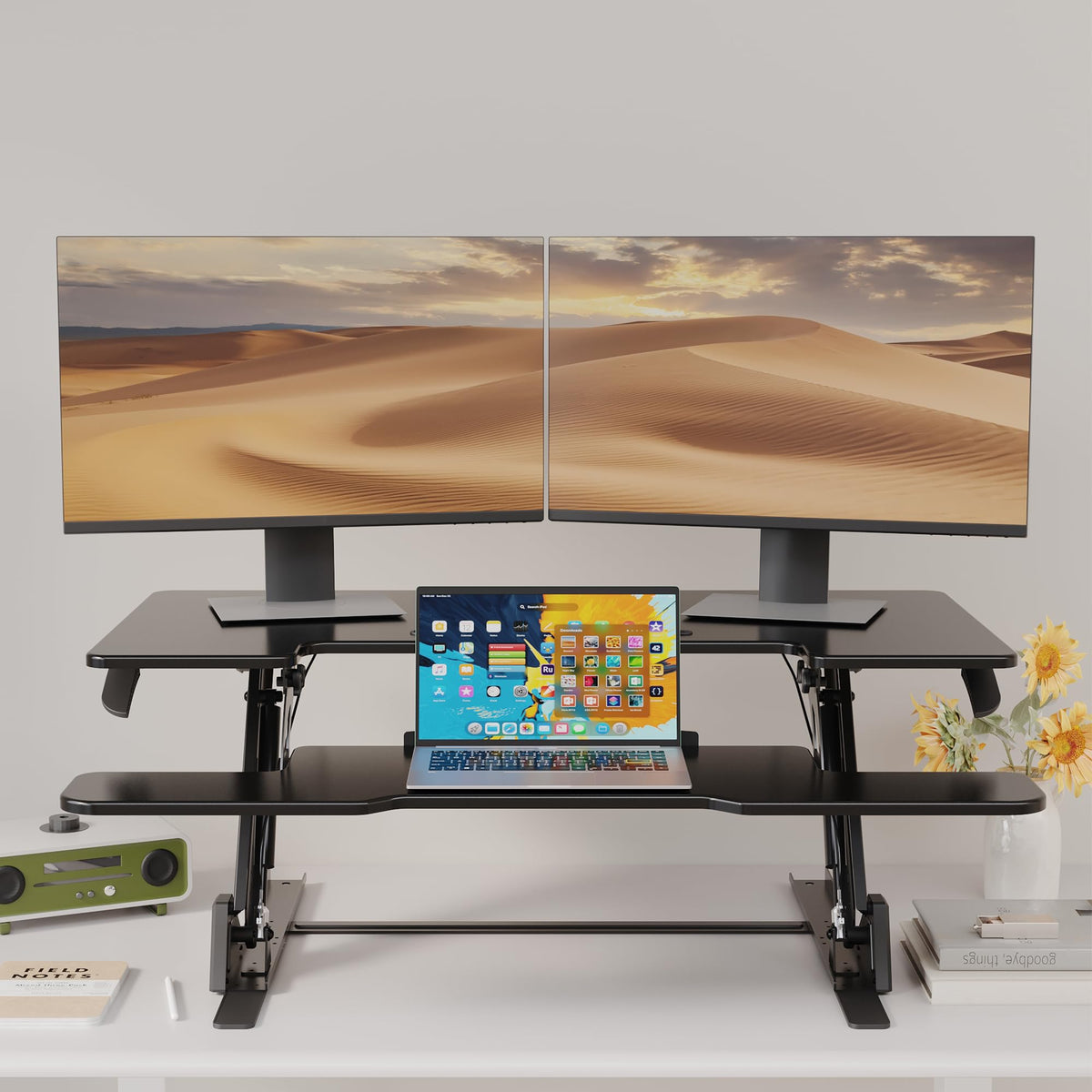 Birou reglabil BONTEC Standing Desk Converter 42 inch, negru