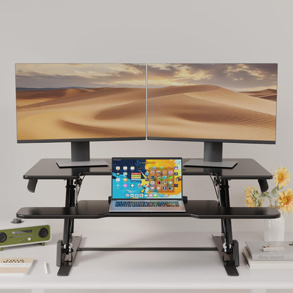 Birou reglabil BONTEC Standing Desk Converter 42 inch, negru
