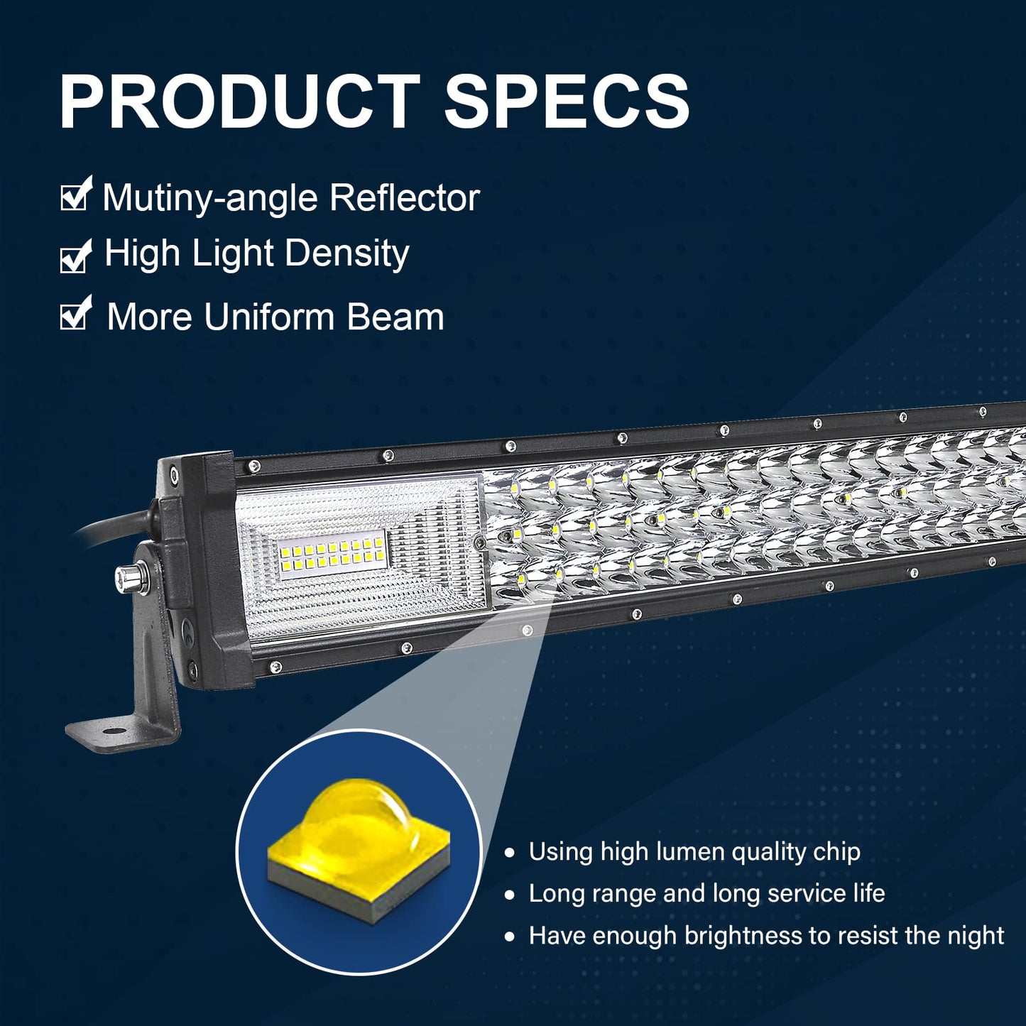Bara LED RIGIDON Curved Thin Slim 52 inch 675W 6000K IP67